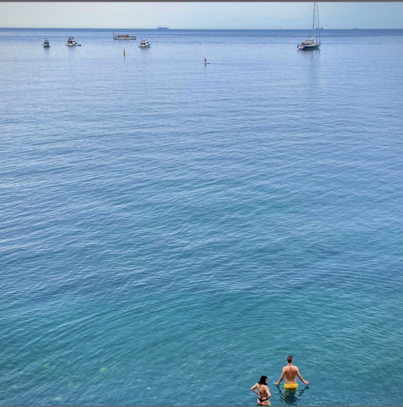 The sea, sharp and clear